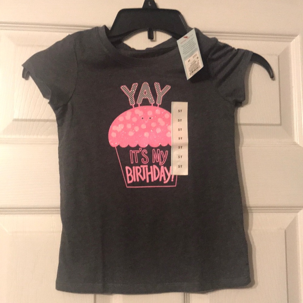 Cat & Jack Toddler 5T birthday tee shirt girls
